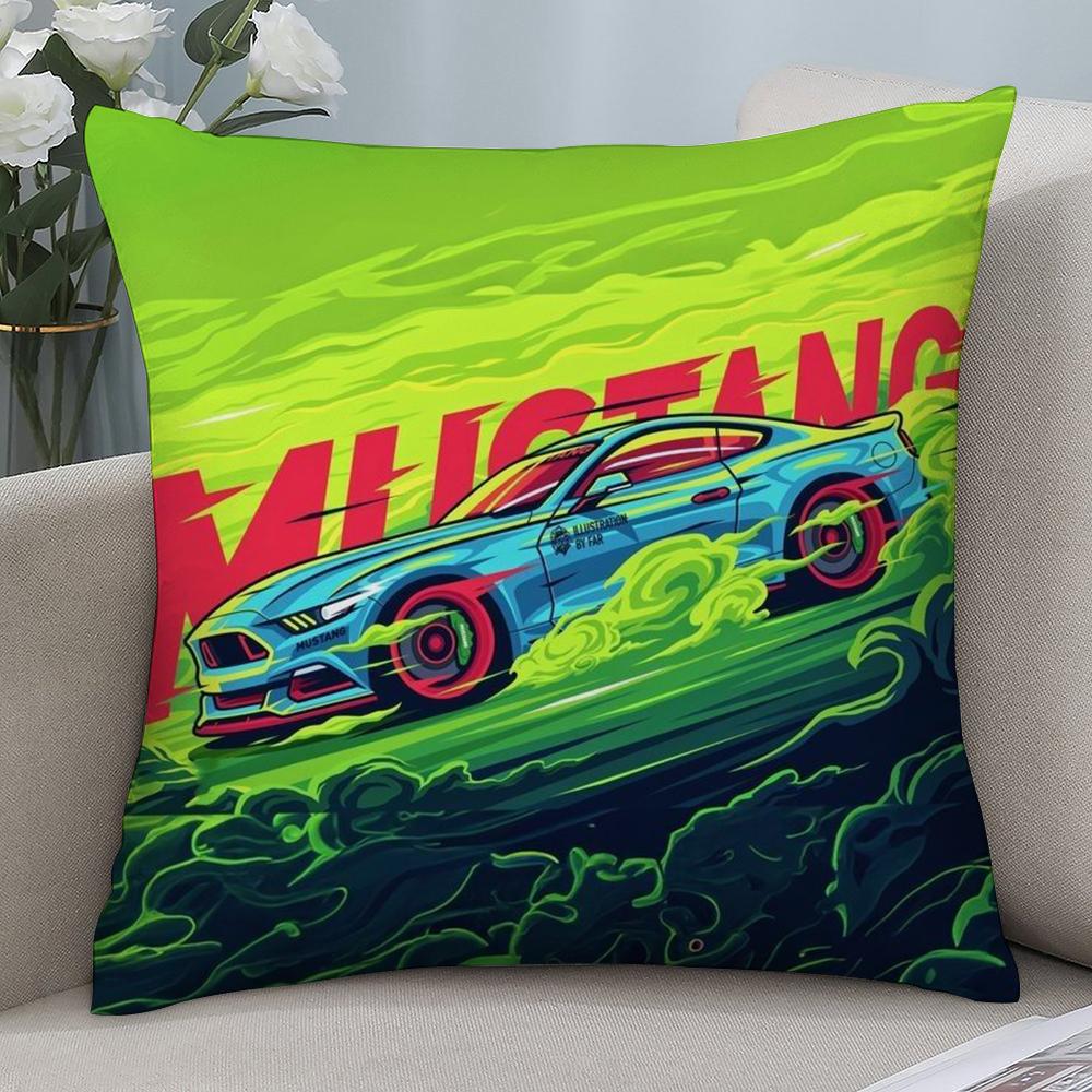 Luxury Rally Sports GTR Race Car Pillow Case Short Plush Sofa Decorative Gift Home Double-sided Printing Cushion