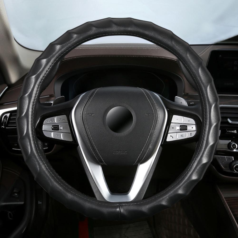 1 Künstliches Lammfell, dreidimensionales Styling, Sportwagen-Lenkradbezug, passend für 14,5-15 Zoll, 37-38 cm