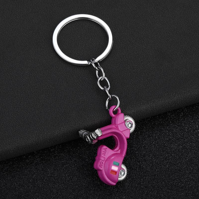 

Fun 1Pcs Electric Vehicle Keychain Pendant Creative Mini Moto Keyring Electric Motorcycle Car Key Chain Ring Gift