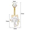 Süßer Katzen Bauchnabelring Glänzender Zirkon Nabelpiercing Ring Für Frauen Sexy Körperschmuck Zubehör Geschenke
