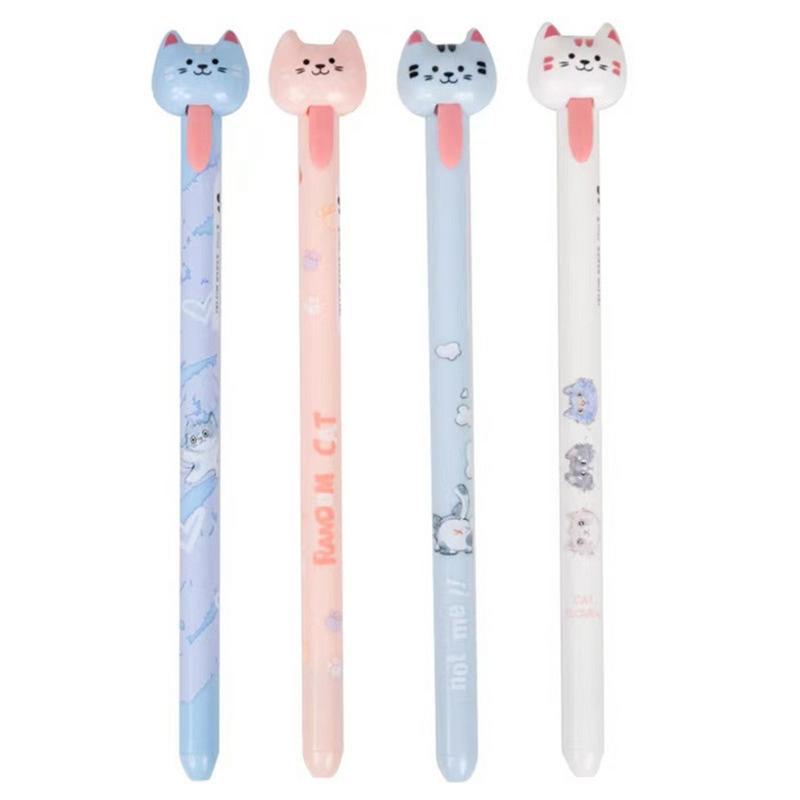 Creative Cat Tongue-out Gel Pen Set 0.5mm Quick-Drying Student Stationery Set for Children Kids Rewards
