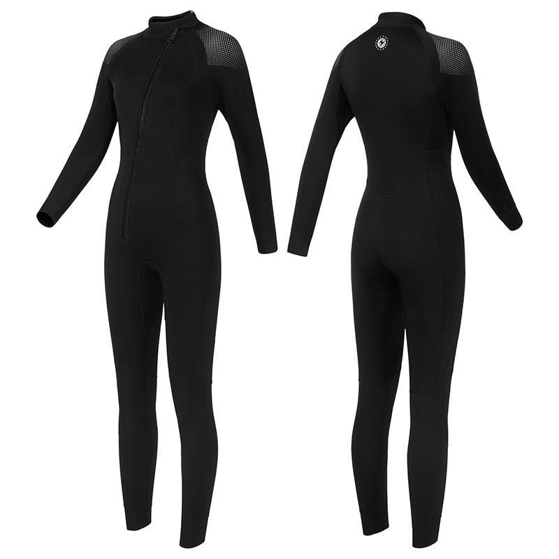 Womens 3mm Neoprene Full Wetsuit With Front Zip Freediving Surfing Warm Water Sports