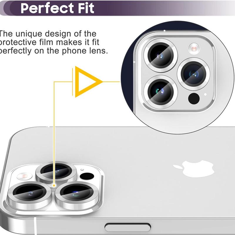 Metal + Tempered Glass Lens Protector Camera Glass Protective Black and Silver for Iphone 15 14 13 12 11 Pro Max Mini Plus ProMax 15Pro
