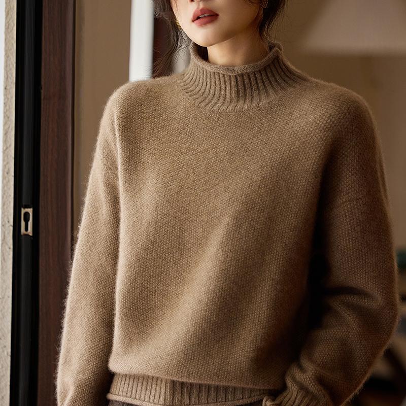 Women's Cashmere Sweater Qinghe Cashmere 30% Cashmere 70% Wool Autumn and Winter Pullover Warm and Fashionable