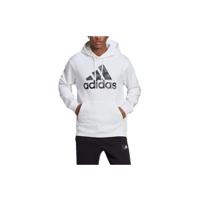 adidas Ανδρικό Φούτερ Essentials με Σχέδιο Παραλλαγής και Λογότυπο Γράμμα Casual Χαλαρή Εφαρμογή Λευκό HL6932