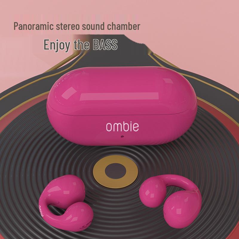 Ambie Bone Conduction Bluetooth 5.4 Clip-On Wireless In-Ear Sports Headset with Large Battery