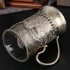 Vintage Russisch-Stil Whiskeyglasbecher mit Henkel Kreatives Metall-Trinkgeschirr für Partys und Treffen