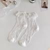 Damen Socken Japanische Lolitas Spitze Rüschen Verspielte Socken Niedliche Prinzessin Knöchelsocken Kristallglas Seide Transparent Socke