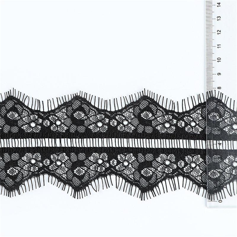 3 Meters/pack Width 8cm White Black Non Elastic Double Edge Lace Trim Eyelash French Lace