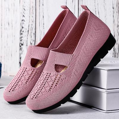 Women's Shoes Versatile Breathable Hole Shoes Large Size Women's Shoes Slip On Casual Comfortable Soft Bottom Mom Shoes Walking All Day Sneakers