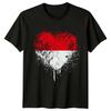 Indonesien Flagge Herz Herren T Shirt Indonesian Pride Vintage Soft Breathable Slightly Versatile Stretched