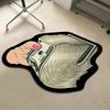 Nonslip Bath Mat Creative Money Shape Carpet Irregular Art Floor Mat for Living Room Bedroom Kitchen Hallway Entry Pad