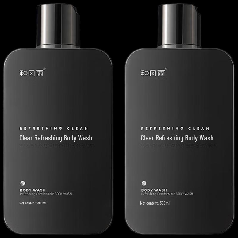 Hefengyu Men's Clear & Refreshing Shower Gel, 2x300ml