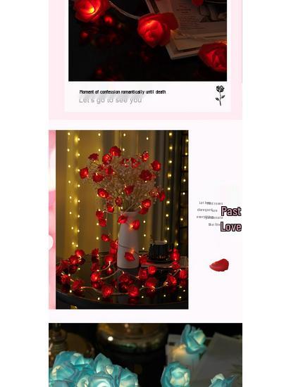 LED Rose String Lights - Romantic Valentine's Day Bedroom Decor