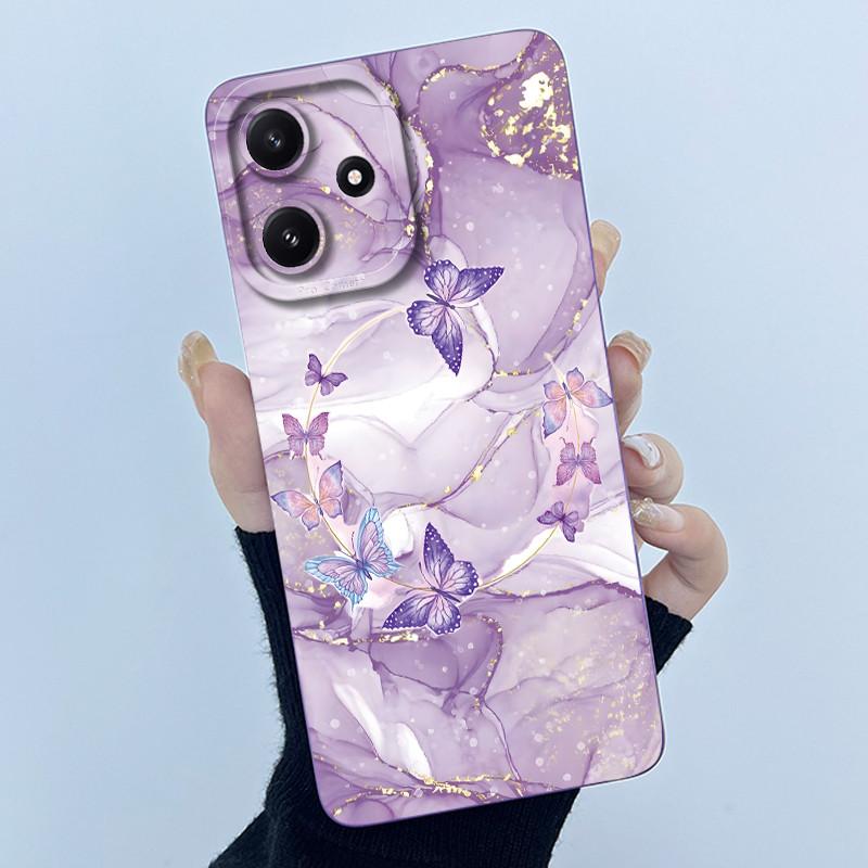 Phone Case For Xiaomi POCO M6PRO 5G Redmi Note 12R 5G Cute Panda Sweet Girls Cats Shockproof Silicone Back Cover For Redmi 12 5G