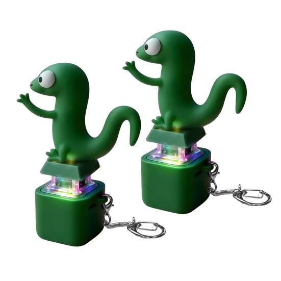 

Брелок-кнопка в виде ящерицы, декомпрессионные игрушки, забавные звуки ящерицы и световые эффекты, перезаряжаемый, портативный, для снятия стресса, фиджет-игрушка для всех возрастов 2pcs