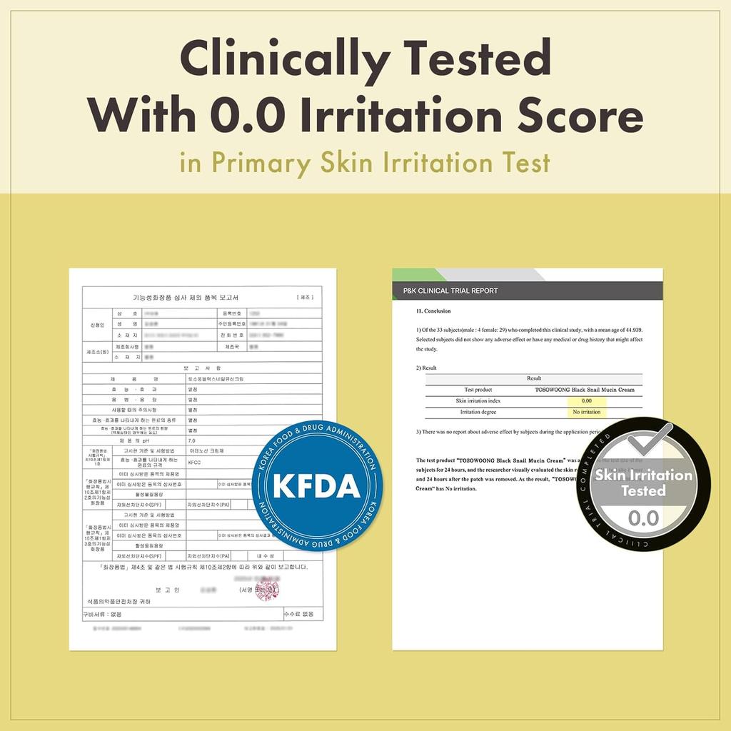 TOSOWOONG Black Snail Mucin Cream 100ml