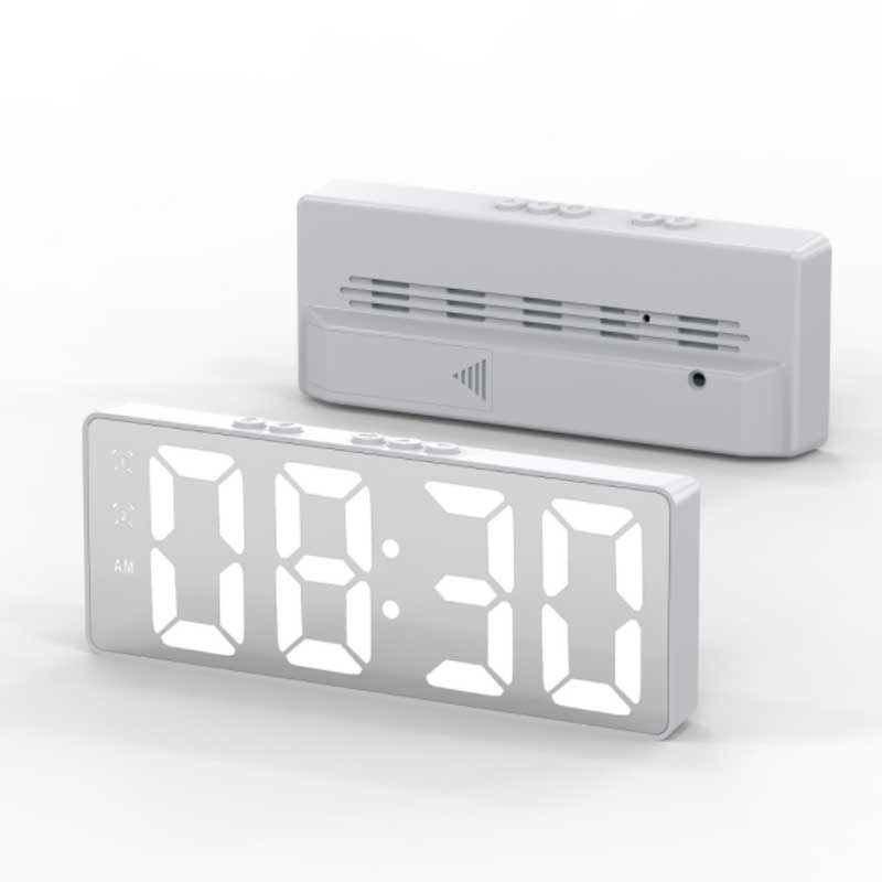 1PC LED Зеркало Настольные Часы Цифровой Будильник Повтор Дисплей Время Настольные Электронные Настольные Часы Настольные Часы белый