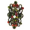 Les Trésors De Lily [A8839] - Designer Ring 'Retro Filigree' Orange / Green