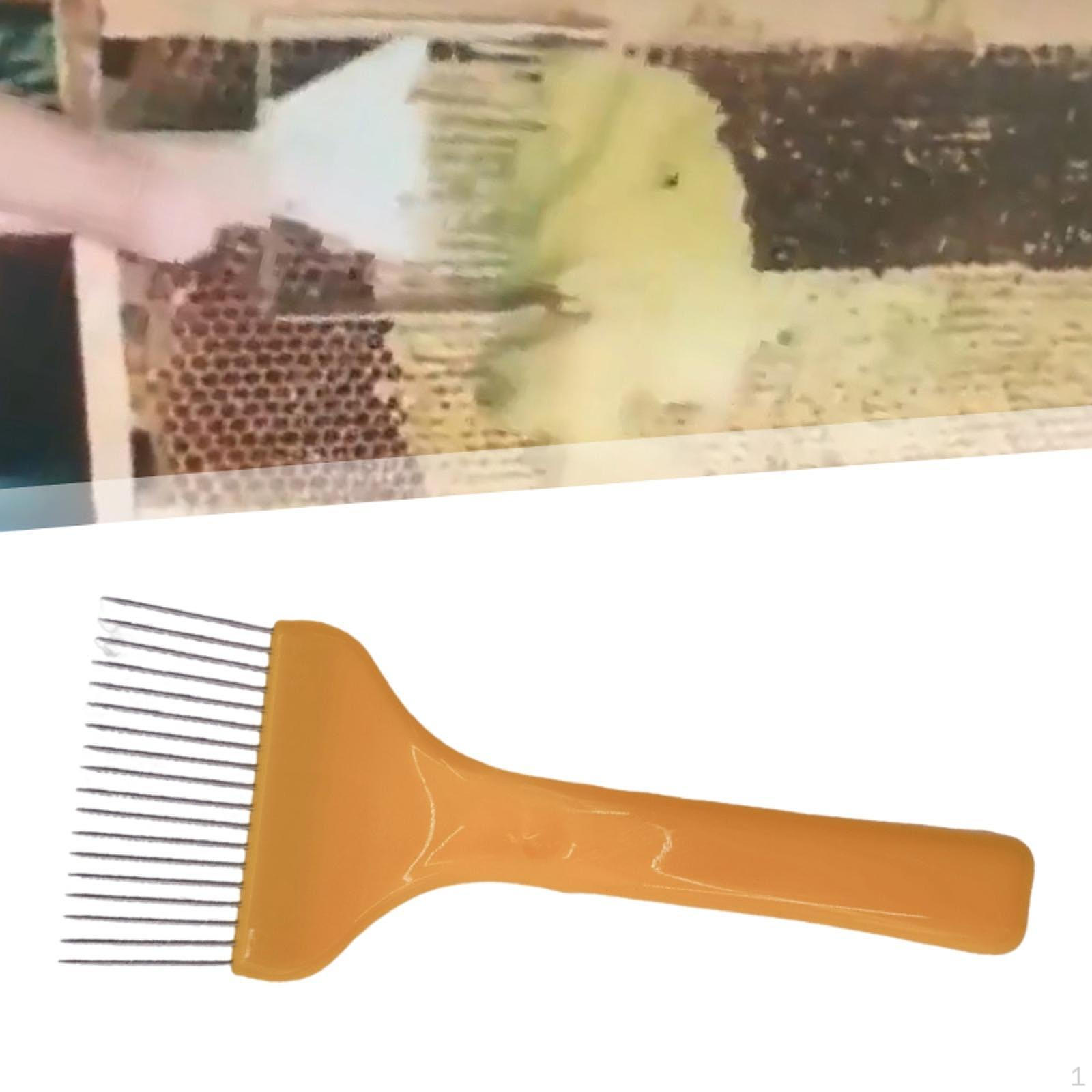 

Beekeeping Uncapping Fork Tool Beehive 18 Pin Harvesting Honey Comb Scooper for жовтий