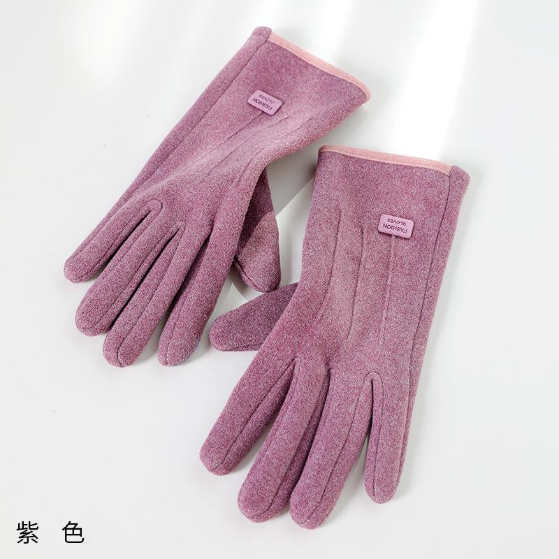 Gloves Winter Velvet Thickened Warm Cute Touch Screen Winter Electric Vehicle Cold Riding Gloves