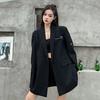Cappotto Premium Nero Oversize dal Design Unico per Donna, Blazer Top Chic Street Fashion Taglia Piccola con Sensazione di Alta Gamma