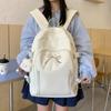 Large Capacity Bow Backpack Solid Color Korean Style School Bag Student Schoolbag  Travel Backpack