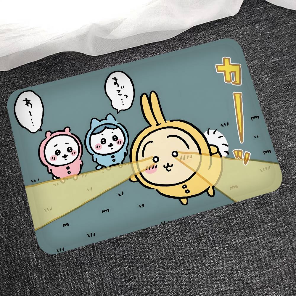 Cartoon C-Chiikawas Door Mat Washable Non-Slip Living Room Sofa Chairs Area Mat Kitchen Bedside Area Rugs