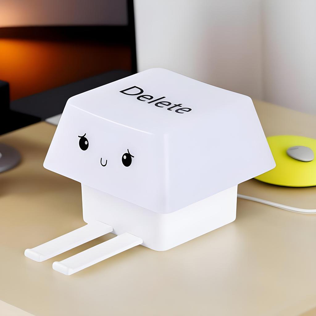 Novelty Keycap Shape Soft Night Light Press To Relax Mobile Phone Holder USB Charging for Kids College Dorm Outdoor Patio