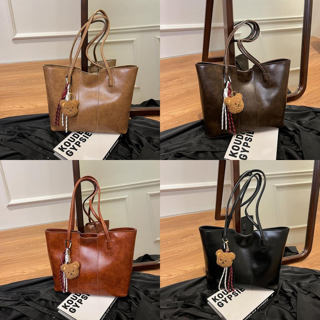 Casual Pu Tote Bag With Top Zipper And Inner Phone Pocket For Women