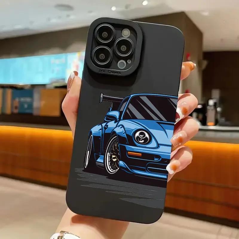 Personalized Fashion Car Pattern Phone Case For IPhone 11 12 13 14 15 16 Pro Max Mini X XS XR Max 7 8 Plus SE Soft SiliconeCover