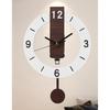 Noiseless Quiet Wall Clock Wooden Grains Acrylic Aesthetic Arabic Numerals Indoor Hanging Swing Clock with Pendulum