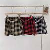 Streetwear Plaid Skirt for Women Spring Summer Vintage Hong Kong Style Irregular Skirt Pants All-match
