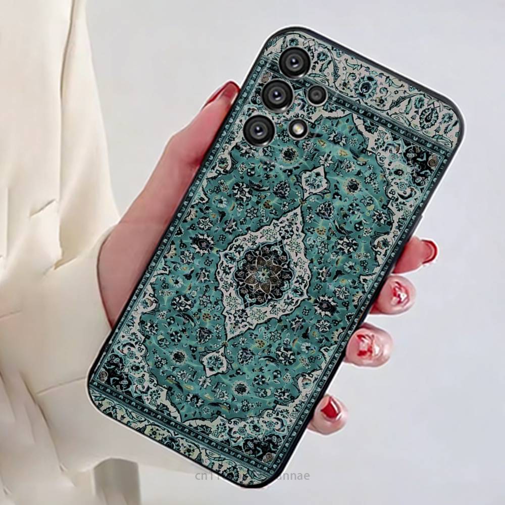 Persian Carpet Floral Pattern Phone Case for Samsung Galaxy A73,23,53,33,14,24,13,72,22,52,32,54,A34 Soft Cover