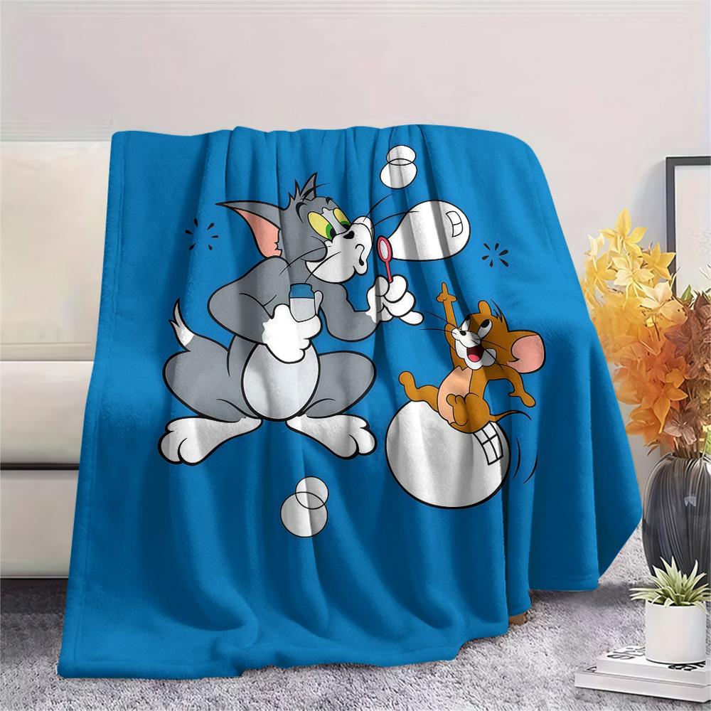 Tom and Jerry2 Flannel Blanket, High quality Comfortable for All Seasons, Home Decor, Warmth and Comfort