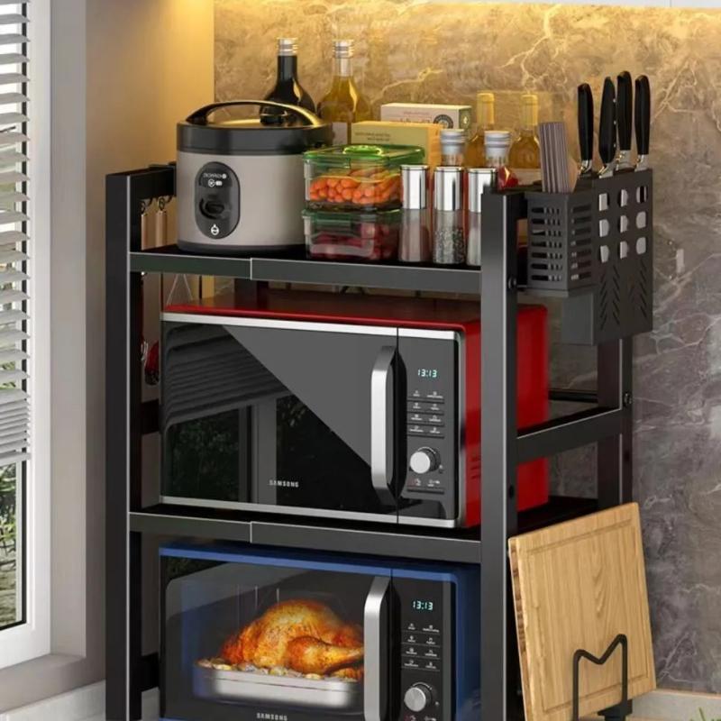 Thickened countertop kitchen microwave rack retractable desktop multi-layer rice cooker oven rack household storage rack