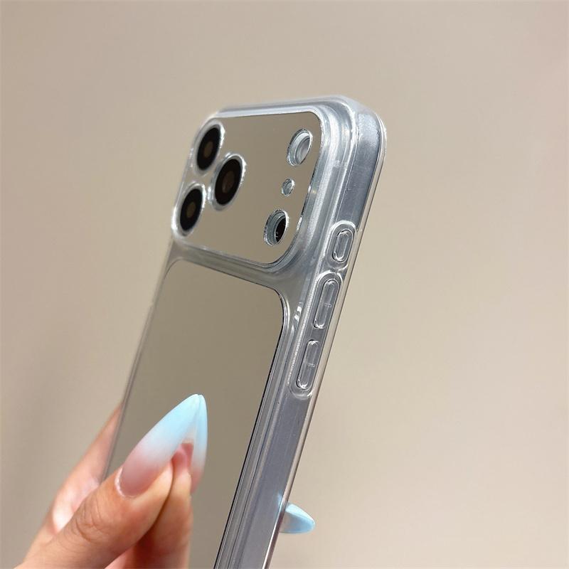 Custodia per Telefono Specchio per Trucco Per Per Iphone 16 1 14 13 12 11 17 Pro Max Acrilico Rigido Trasparente Antiurto Bordo Morbido Cover Funda