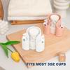 Cotton Pad QTips Holder, Bathroom Cups Dental Floss Dispenser, Storage Organizer for Cotton Pad QTips Paper Cup Floss, Bathroom