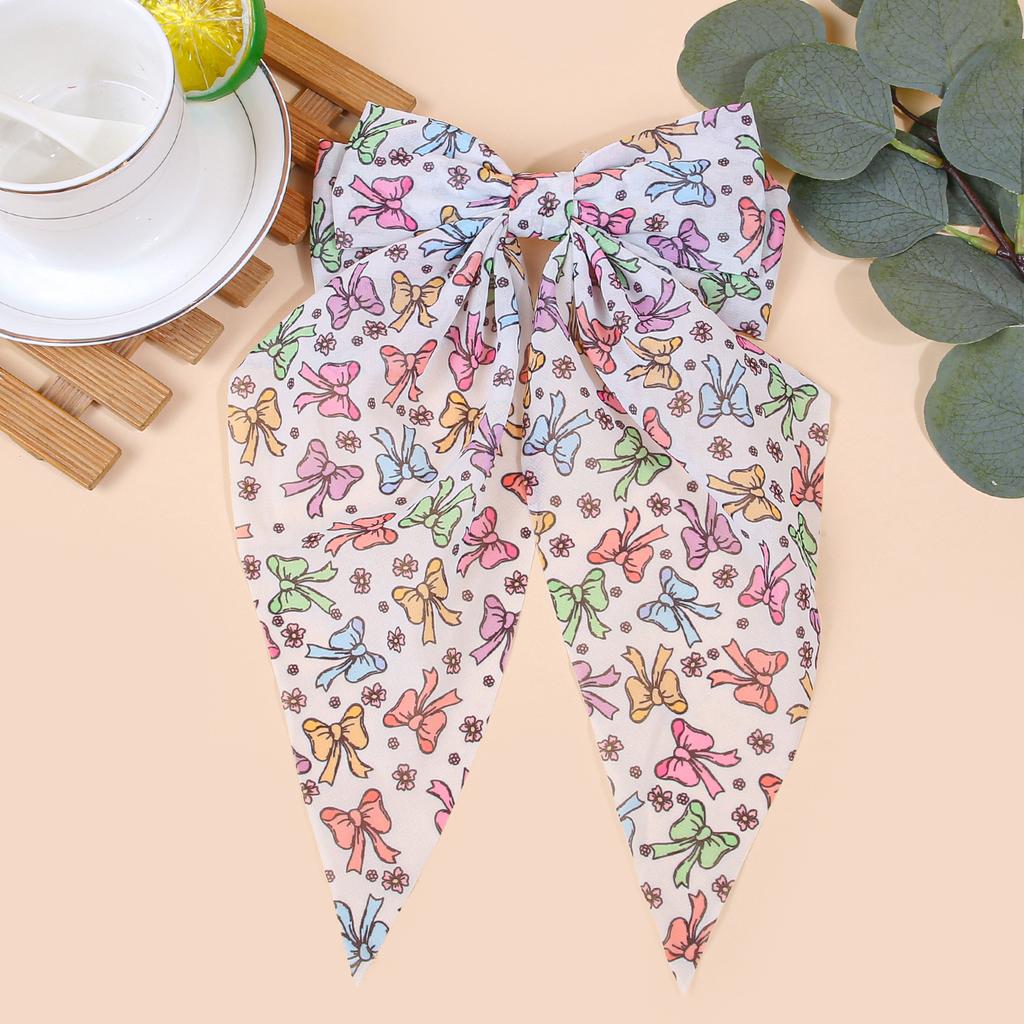 Women Large Hair Bow Hair Clip for Girls Simple Print Bows Hair Clip Ponytail Bow Hairpin Girls Hair Accessories