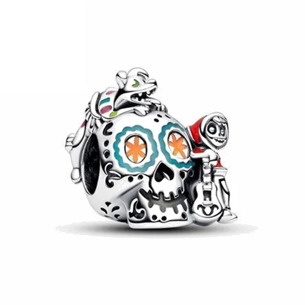 Miniso Disney Christmas Eve Silver 925 Bracelet with Poker Jack Skull Beads Charm for Women Jewelry