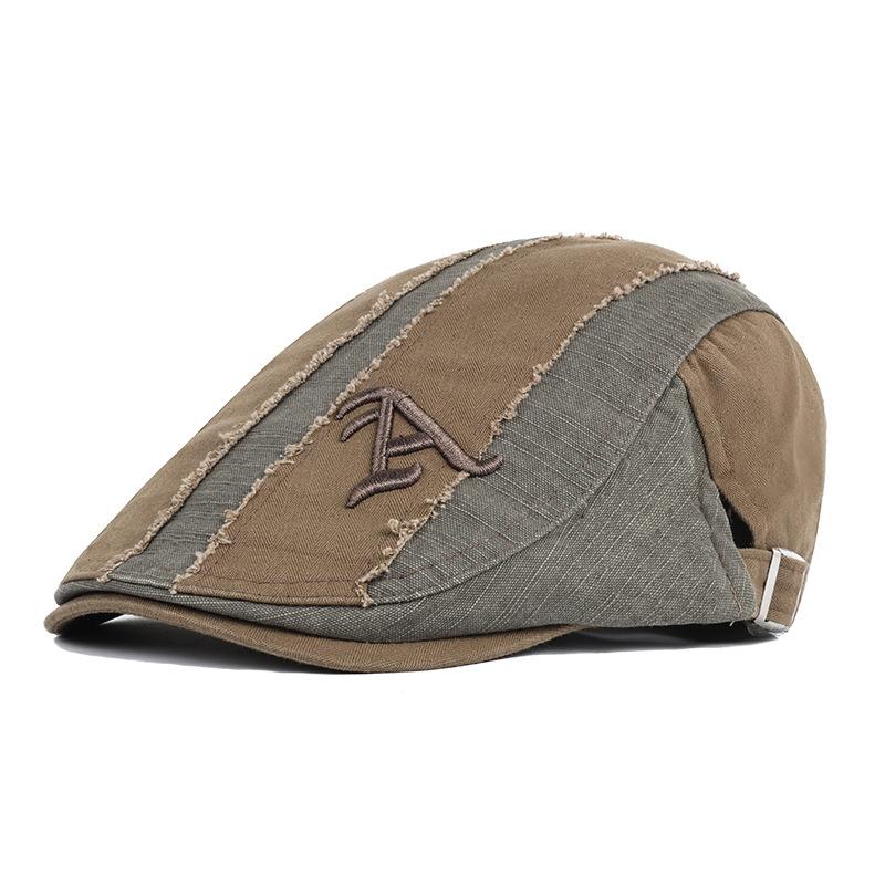 New Men Beret Fashion Embroidery Flat Cap Summer Visor For Male Fashion Vintage Cotton Casual Berets Adjustable
