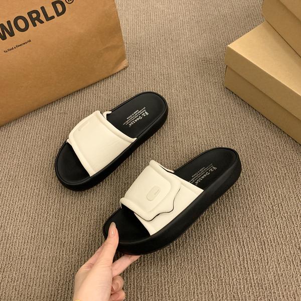 Fashion Slippers Casual Summer Women's Shoes Pantofle Slides Shale Female Beach Luxury 2025 Sabot Soft Flat Leisure Hook & Loop Female S