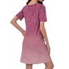Women's Casual And Fashionable V-neck Short Sleeve Printing Mid Length Dress
