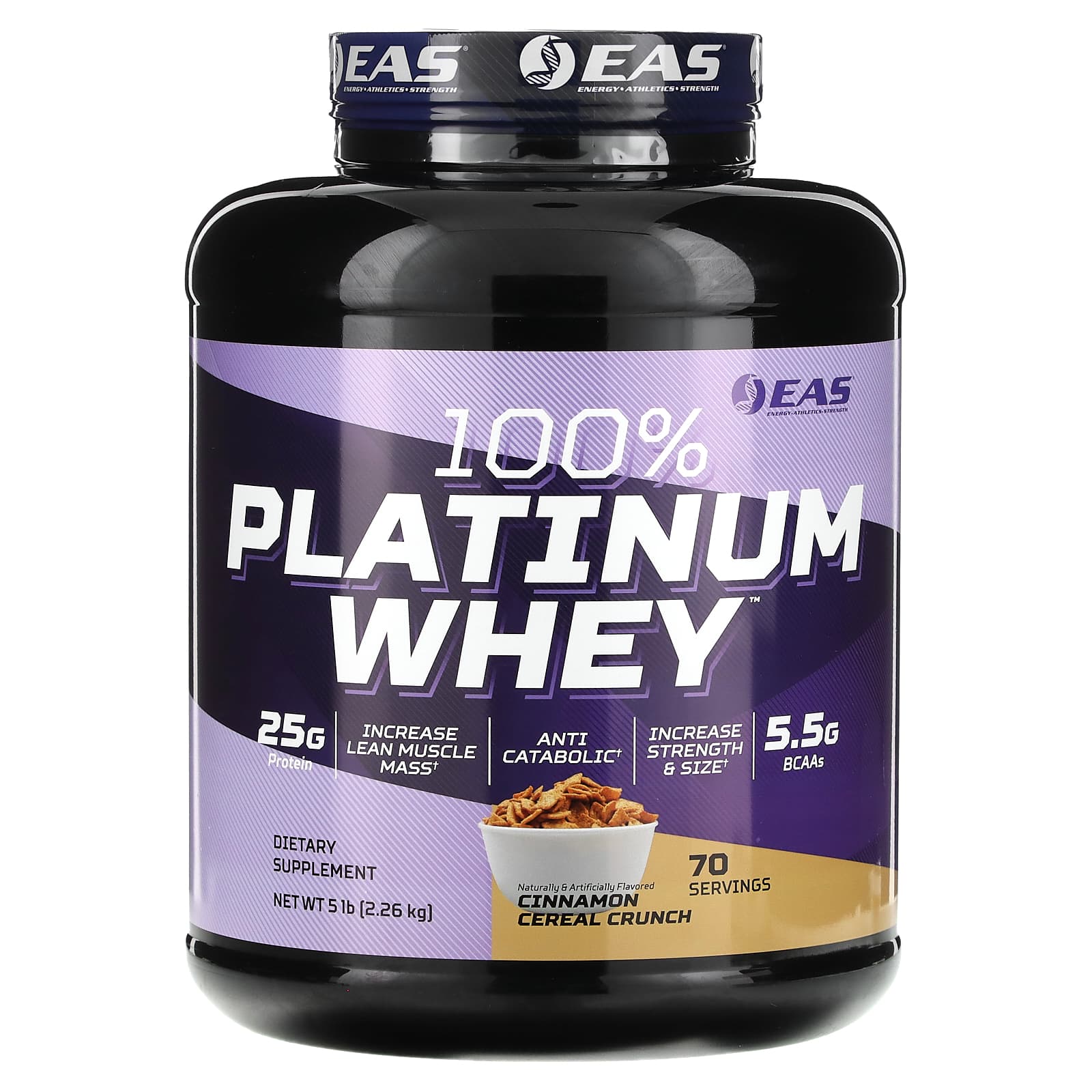 

100% Platinum Whey, Cinnamon Cereal Crunch, 2.26Kg(5Lbs)