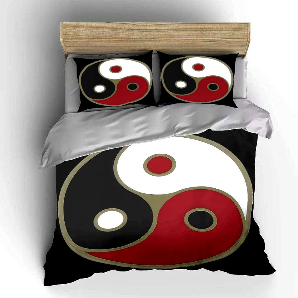 "Yin Yang Decorative Art Set" Soft Skin-Friendly Bedding Set Includes 1 Duvet Cover And 2 Pillowcase Gift