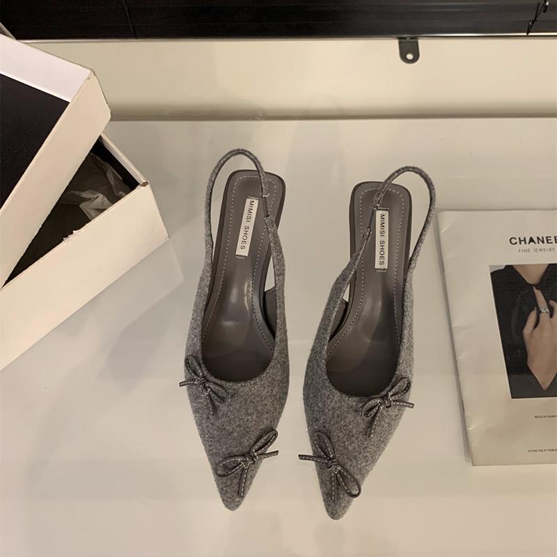 

Летние женские босоножки на низком каблуке, модные туфли с острым носком, элегантные туфли-лодочки для танцевальной вечеринки 35 серый