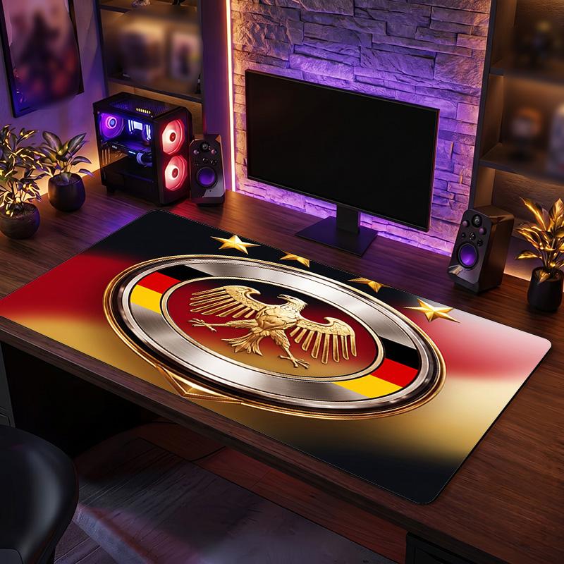 Germany Football Crest Mouse Pad, Extended Non Slip Rubber Desk Mat for Gaming Office Laptop Fan Gift