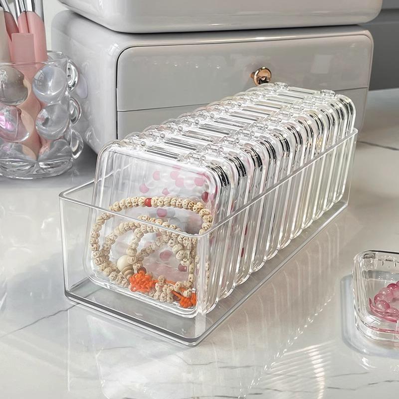 Crystal Wenwan Bracelet Bracelet Desktop Storage Box Jewelry Necklace Jewelry Dust-proof Desktop Organizing Box Display Shelf