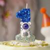 Creative Astronaut Birthday Cake Number Candles with Sequins - Fun Cartoon Atmosphere