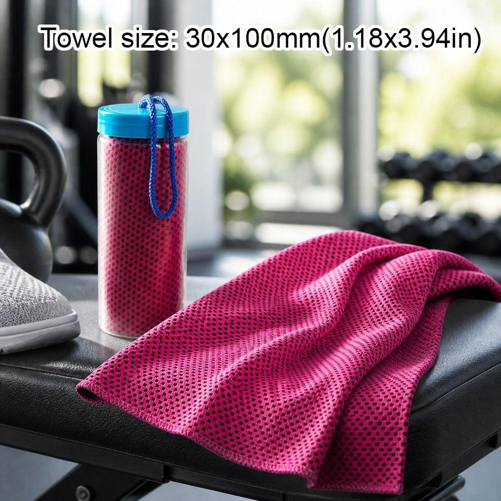 Durable Polyester Cooling Towel Breathable Mesh Quick Dry Sports Towel Cooling Fabric Hanging Strap Cold Feeling Towel Running